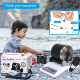 Zcvtbye Rock Tumbler Kit,Rock Polisher for Kids & Adults,Includes 2 Belts,Bag of Rough Stones,4 Coarse Grinding,Finely Ground,Polishing Grits, Rock Zcvtbye