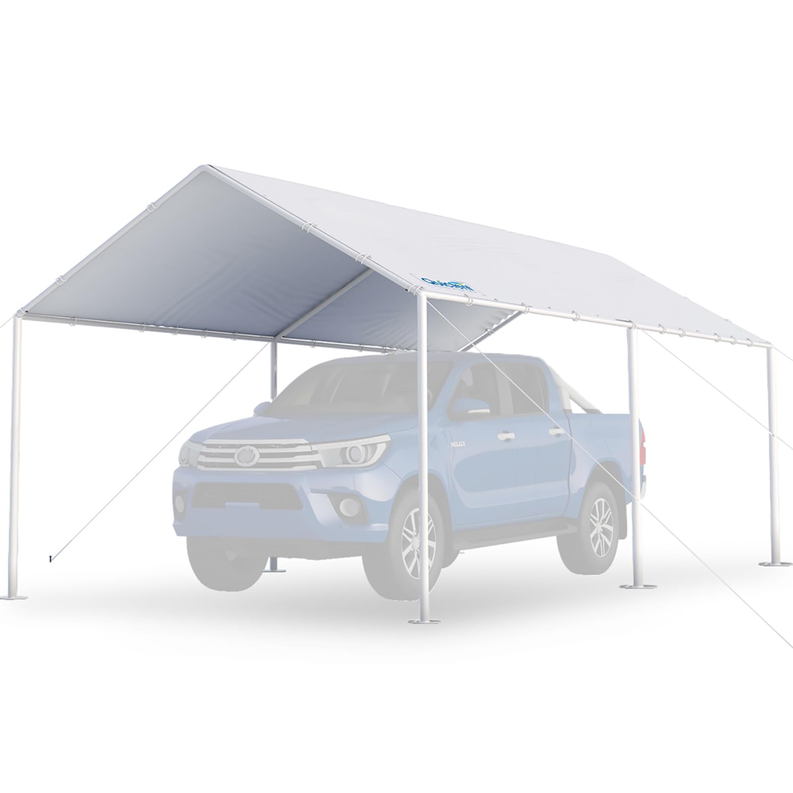 Quictent 10'X20' Heavy Duty Carport Car Canopy Car Shelter Canopy Outdoor Party Tent Boat Shelter-White - WoodArtSupply