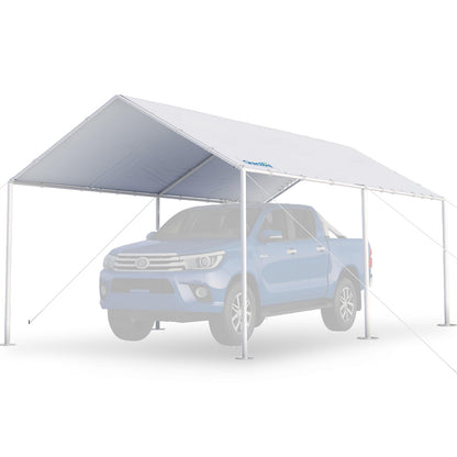 Quictent 10'X20' Heavy Duty Carport Car Canopy Car Shelter Canopy Outdoor Party Tent Boat Shelter-White - WoodArtSupply