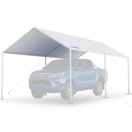 Quictent 10'X20' Heavy Duty Carport Car Canopy Car Shelter Canopy Outdoor Party Tent Boat Shelter-White Quictent