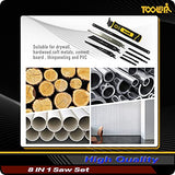 TOOLAN: 8-In-1 Multi Blades Hand Saw, Drywall Cutter Saw. Hacksaw. Long Blade Hand Saw For Cutting Drywall, Sheetrock, Wood, Metel, Plastic, Plywood. TOOLAN