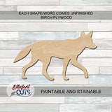 Coyote Wood Cutouts for crafts, Laser Cut Wood Shapes 5mm thick Baltic Birch Wood, Multiple Sizes Available (5") Elliefont Styles