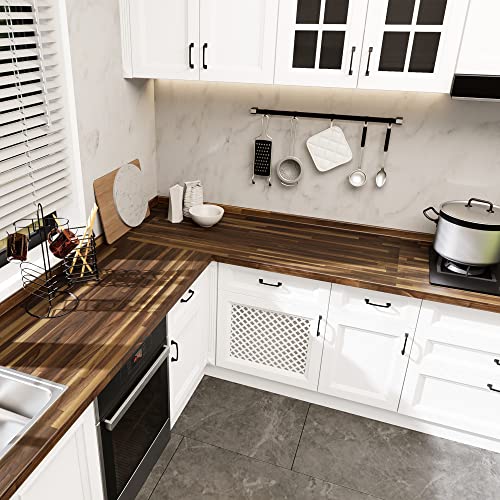 CONSDAN Butcher Block Counter Top, Walnut Solid Hardwood Countertop, Wood Slabs for Kitchen, Reversible, Both Side Polished, Prefinished with - WoodArtSupply