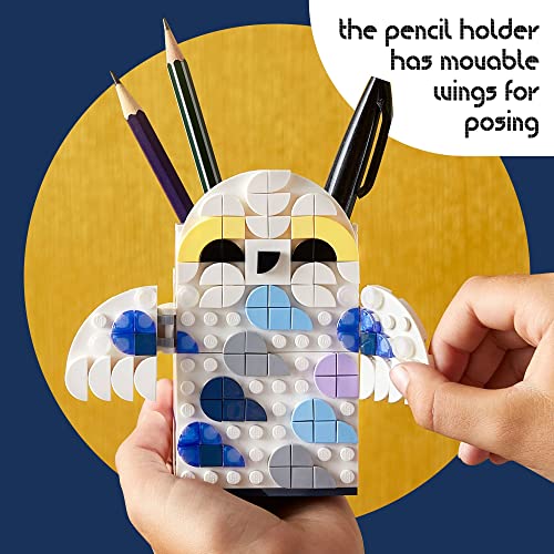 LEGO DOTS Harry Potter Hedwig Pencil Holder 41809, Craft Set for Kids Age 6+ with Hedwig The Owl Pencil Holder and Note Holder. Back to School Gift LEGO