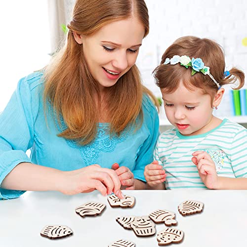 KitBeads 100pcs Random Hollow Cake Unfinished Wood Cutouts Wooden Cupcake Dessert Theme Filligree Wooden Ornament for DIY Crafts Home Decorations KitBeads