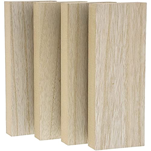 Bright Creations Unfinished Wood Block for DIY Crafts, Sign Block, Kids Games (5x9 in, 4-Pack)