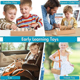 WOODMAM Montessori Screwdriver Board Set, Storage Box & Strap Toddler Travel, Wooden Montessori Toys Fine Motor Skills Toys for 3 4 5 Year Old Kids, WOODMAM