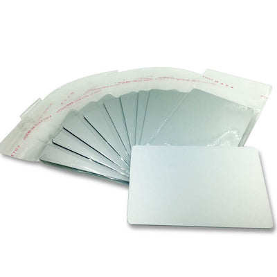 ebamaz Metal Business Cards Anodized Aluminum Plaque Plate 86X54X0.8mm (Silver,Blank,10PCS)