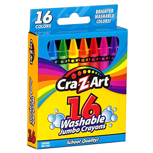Cra-Z-Art Jumbo Washable Crayons, Assorted Colors, Pack Of 16 Crayons Cra-Z-Art