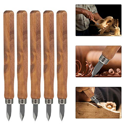 DOITOOL 5pcs Marking Knife Woodworking - Thin Blade Dual Double Bevel Marking Knife - Carving Knife Woodworking Scribe Tool for Woodworking, Wood - WoodArtSupply