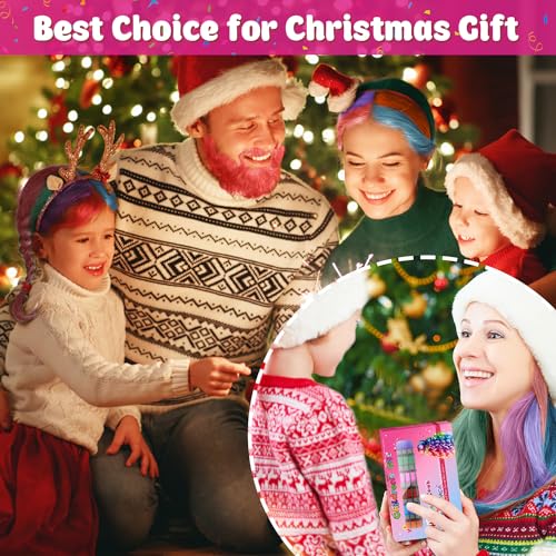 New Hair Chalk Comb Temporary Hair Color Dye for Girls Kids, Washable Hair Chalk for Girls Age 4 5 6 7 8 9 10-12 Birthday Christmas Cosplay Hair DIY MSDADA