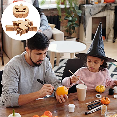 20Pcs Halloween Wood Cutouts Pumpkin Witch Cutout Unfinished DIY Painting Wooden Slices Embellishment Party Decor Woodsy Decor Witch Decor