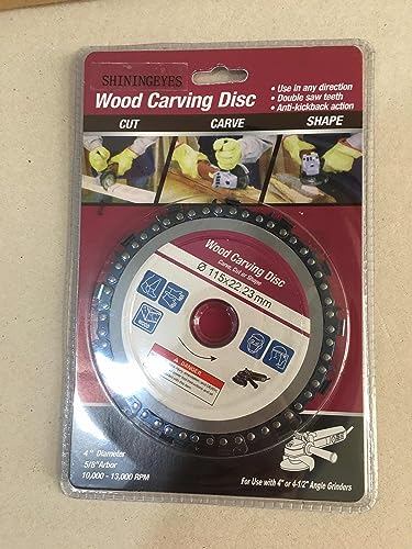 SHININGEYES 4 1/2 inch Wood Carving Disc Cut Chain Grinder Disc Chainsaw Grinding Wheel Chain Blade Circular Plate 7/8" Arbor, Circular Saw Blade 13 SHININGEYES
