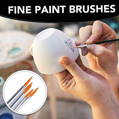 AROIC Acrylic Paint Brush Set, 200 pcs Nylon Hair Brushes for All Purpose Oil Watercolor Painting Artist Professional Kits, Black