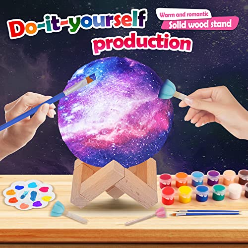 Paint Your Own Moon Lamp Kit, Cool Gifts DIY 3D Space Moon Night Light, Art Supplies Arts & Crafts Kit, Arts and Crafts for Kids Ages 8-12, Toys Beanhom