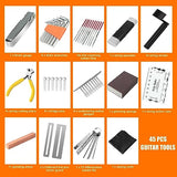 45Pcs Guitar Tool Kit, Guitar Repair Kit, Guitar Setup Kit, Luthier Tools Guitar Kit, Guitar Maintenance Kit Guitar Fret Tools, TIMDAM Guitar TIMDAM