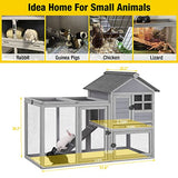 Aivituvin 51.6''L Rabbit Hutch Outdoor Chicken Coop Indoor Bunny Cage with Run,Guinea Pig House Pull Out Upper Tray (51.6" L x 25.2" W x 36.2" H, Aivituvin