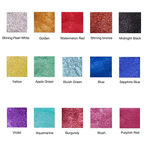 Mica Powder, 15 Colors Epoxy Resin Dye Set, SEISSO Natural Pigment Powders Dyes for Epoxy Resin/DIY Cosmetic/Soap/Paint/Nail Arts Polish/Soy Wax - WoodArtSupply