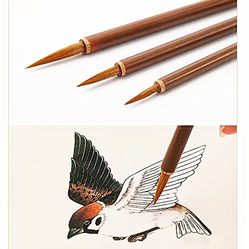 DIUDIU CAT Chinese Brush,Chinese Art Brush Set,Kanji Japanese Sumi for Writing Drawing, One Set of 10 Brushes (with Brush Bag) DIUDIU CAT