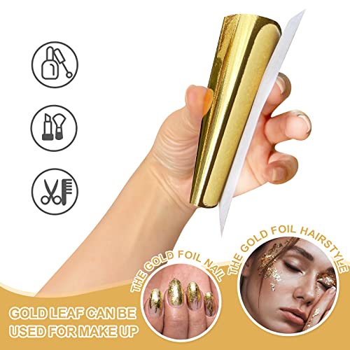 200pcs BUBIMON Imitation Rose Silver Gold Leaf Sheets Gold Foils Sheets Nail Foil for Paint, Resin, Nails, Jewelry, Slime, Arts, Gilding Crafting, Bubimon