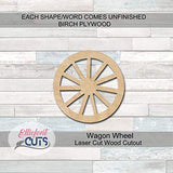 Wagon Wheel Wood Cutouts for crafts, Laser Cut Wood Shapes 5mm thick Baltic Birch Wood, Multiple Sizes Available Elliefont Styles