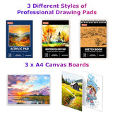 iBayam Deluxe Art Set, 195-Pack Artist Gift Box, Arts and Crafts Drawing Painting Kit Art Supplies for Adults Kids, Art Kits Paint Set with 24 iBayam