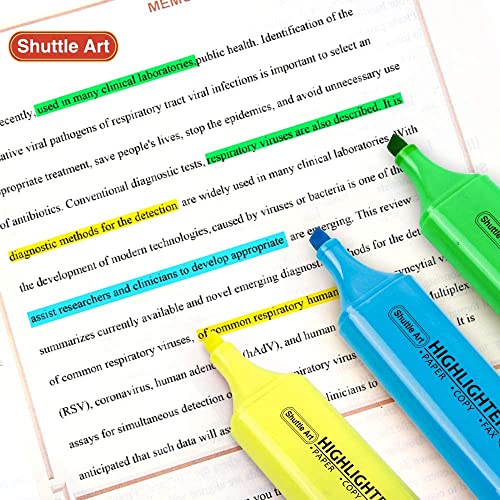 Shuttle Art Highlighters 30 Pack Purple Highlighters Bright Colors Chisel Tip Dry-Quickly Non-Toxic Highlighter Markers for Adults Kids Highlighting I