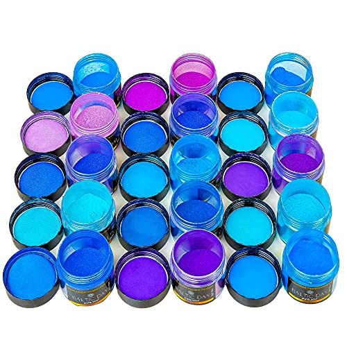 BALTIC DAY - Mica Powder, 60 x 5g Jars of Mica Powder for Epoxy Resin Set - Epoxy Resin Color Pigment Powder - Pigments for Soap Making, Candle, BALTIC DAY