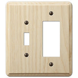 AMERTAC WESTEK 401TR Toggle/1 Rocker Traditional Unfinished Ash Wood Wallplate, No Size, No Color AmerTac
