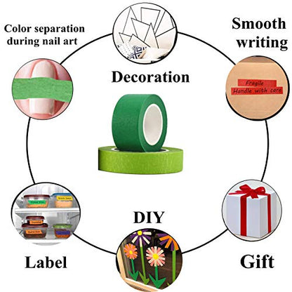 Colored Masking Tape,10 Rolls Colored Painters Tape for Arts and Crafts, Rainbow Labelling Masking Tape for School Supplies,1 Inch x 13Yards - WoodArtSupply