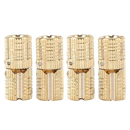 Duokon Ring Box Hinges, 4Pcs/Pack Copper Brass Cabinet Gift Box Concealed Barrel Hinge 8mm 180 Opening Angle Duokon
