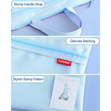 Pendancy Mesh Zipper Pouch 11x13.7 in, Large Double Pocket Waterproof File Bag with Handle, A4 Size Foldable Document Storage for Puzzle pendancy