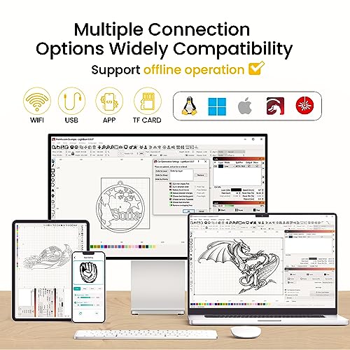 Longer Ray5 Laser Engraver Machine Laser Cutter Engraving CNC Machine, 5W Laser Engraver with 0.08 * 0.08 Compressed Spot, 32-bit Motherboard, DIY Longer