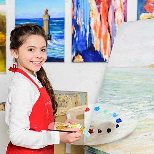 Large Acrylic Paint Palette 2pcs 15.7 x 11.8 Inches, Clear Oval-Shaped Non-Stick Acrylic Oil Paint Mixing Tray, Comfortable to Hold & Easy to Clean, DUGATO