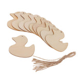 GZYF 5Pcs Christmas Wooden Ornaments Hanging Cutouts Unfinished Wood Slice for Kids Crafts Wedding DIY Christmas Tree Decoration with Strings, Duck LoveinDIY