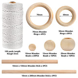 Hdviai 121Pcs Macrame Kit, Macrame Supplies 3mm x 109Yards Macrame Cord for Macrame Kits for Adults Beginners, with Accessories Like 100Pcs Beads and Hdviai