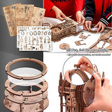 FUNPOLA 3D Wood Puzzle LED Tower Clock Model, 3D Puzzle Building Model Desktop Clock Model DIY Architectural Building Blocks (LED-TC01 Wood) FUNPOLA