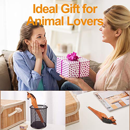 NULYDO 100% Handmade Wood Carved Animal Gel Pen | Horse, Cute Stationary School Supply Office Supply, Fun Pen Novelty Writing Pen, Unique Gift Pen NULYDO
