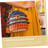 STOBOK 10 Pcs Woven Bag Base Wood Base for Crochet Handbag Weaving Board Basket Weaving Supplies Wood Bag Bottom Unfinished Wooden Round Weaving STOBOK