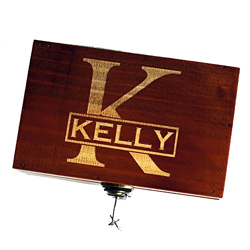 Awerise Personalized Wooden Keepsake Box w Lock Key, Custom Jewelry Box, Bridesmaid Box, Mother Girlfriend Gift Awerise