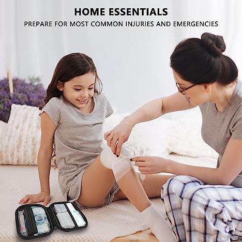 Mini First Aid Kit - 120 Piece Small Waterproof Hard Shell Medical Kit for Car, Home, Office, Travel, Camping, Sports, Outdoor, School - Emergency Atickyaid