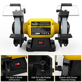Woodskil 4.8A 3/4HP 8-Inch Bench Grinder, 3600rpm Table Grinder with Two Protective Eye Masks and Two Grinding Wheels Multipurpose Grinders for Woodskil