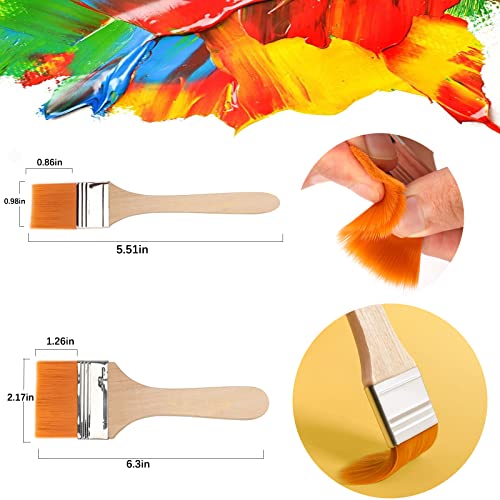 12 PCS Paint Brushes Sets,Background Blender Paint Brushes Painting Knife,Fan Blender Artist Brush,2in and 1in Landscape Brush for Oil Paint Supplies - WoodArtSupply