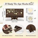 GIFT FOR MOM GRANDMA, WE LOVE YOU 3D Family Tree Sign Frame, Personalized 3-9 DIY Names Wooden Plaque Keepsake for DAD Parents, Friends, Teachers on ADDMES