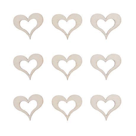 Amosfun Wooden Heart Slice Hollow Love Hanging Tags DIY Craft Embellishments Decoration for Wedding Gift 50Pcs Amosfun