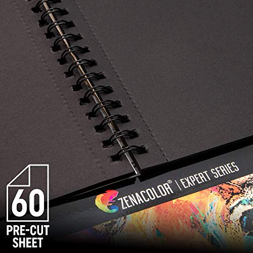 Black Sketchbook (Pack of 2, 60 Sheets) 9X12” - Heavyweight Paper 150GSM / 100 lbs, Perfect for Graphite & Colored Pencils, Charcoal, Chalk, Pack of - WoodArtSupply