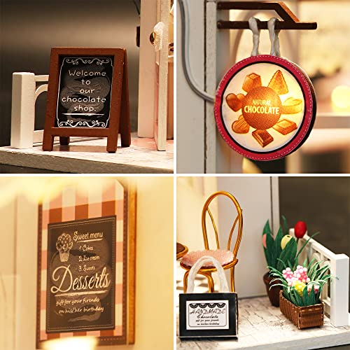 Spilay Dollhouse Miniature with Furniture,DIY Dollhouse Kit Mini Handmade Crafts with Dust Cover and Music Box,1:24 Scale Creative Room Birthday for Spilay