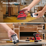 Detail Sander, 130W Compact Electric Sander, 14000 RPM, with 20PCS Sandpaper Mouse Sander, Hand Sanders with Multi-Function efficient Dust Box Vistreck