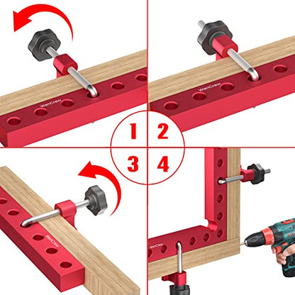 Corner Clamps for Woodworking, 90 Degree Clamp Corner Clamp Right Angle Clamps Wood Working Tools 4 Pack 5.5"x 5.5"Aluminum L Type Positioning