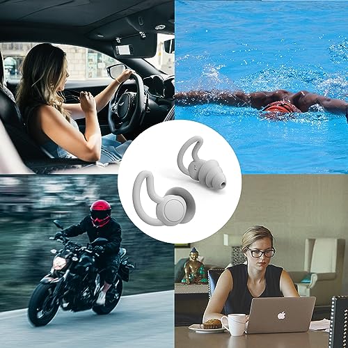 LIHOBI Noise Reduction Ear Plugs, NRR 40dB Ultra Comfortable Silicone Reusable Ear Plugs for Sleeping, Snoring Swimming, Studying, Concerts, Noise LIHOBI